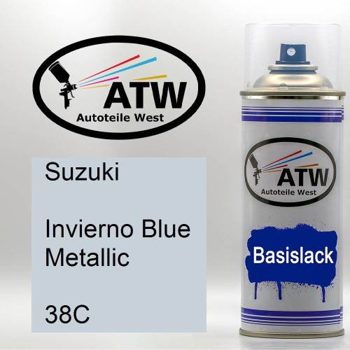 Suzuki, Invierno Blue Metallic, 38C: 400ml Sprühdose, von ATW Autoteile West.